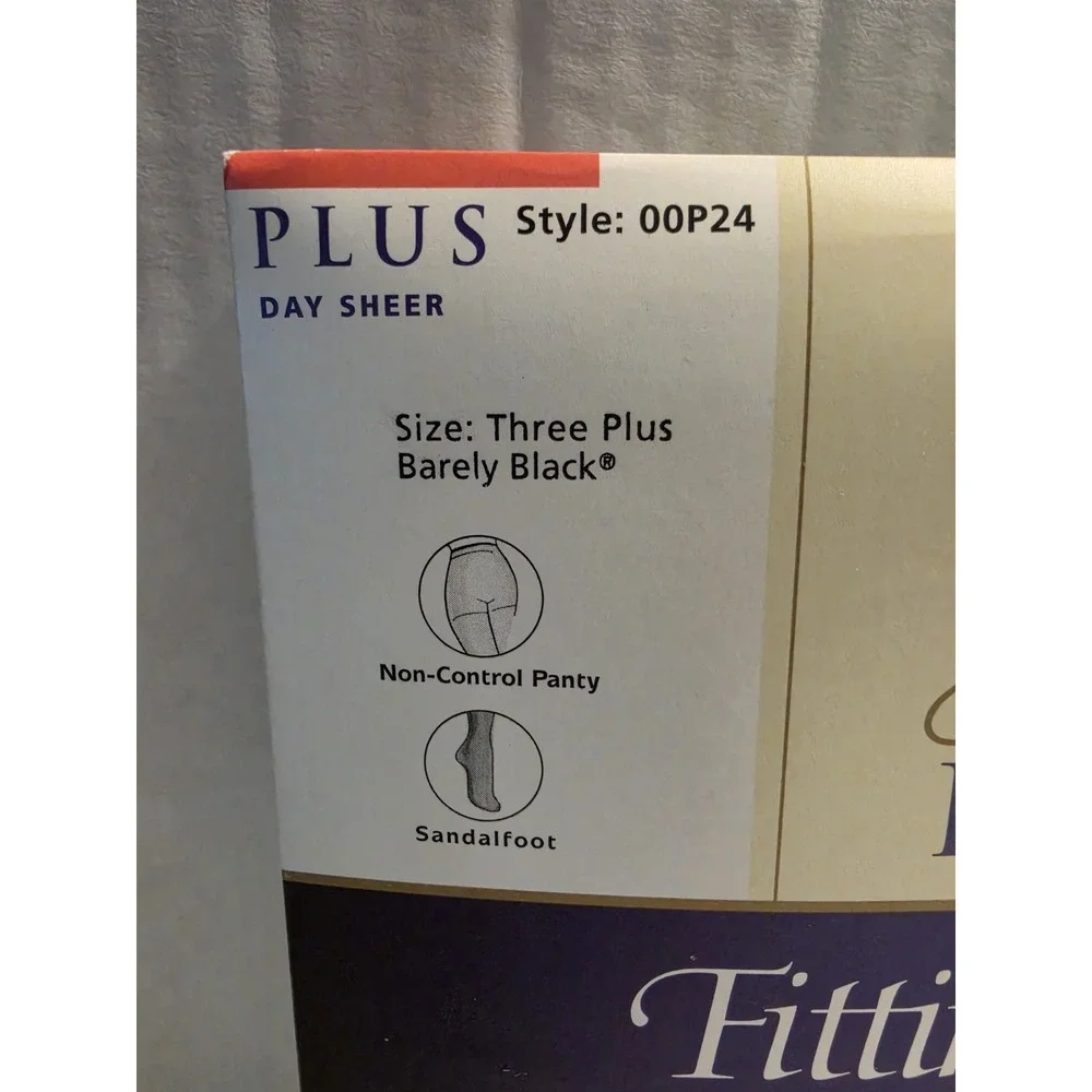 Hanes Plus Fitting Pretty Day Sheer 00P24 Three Plus Barely Black (3)